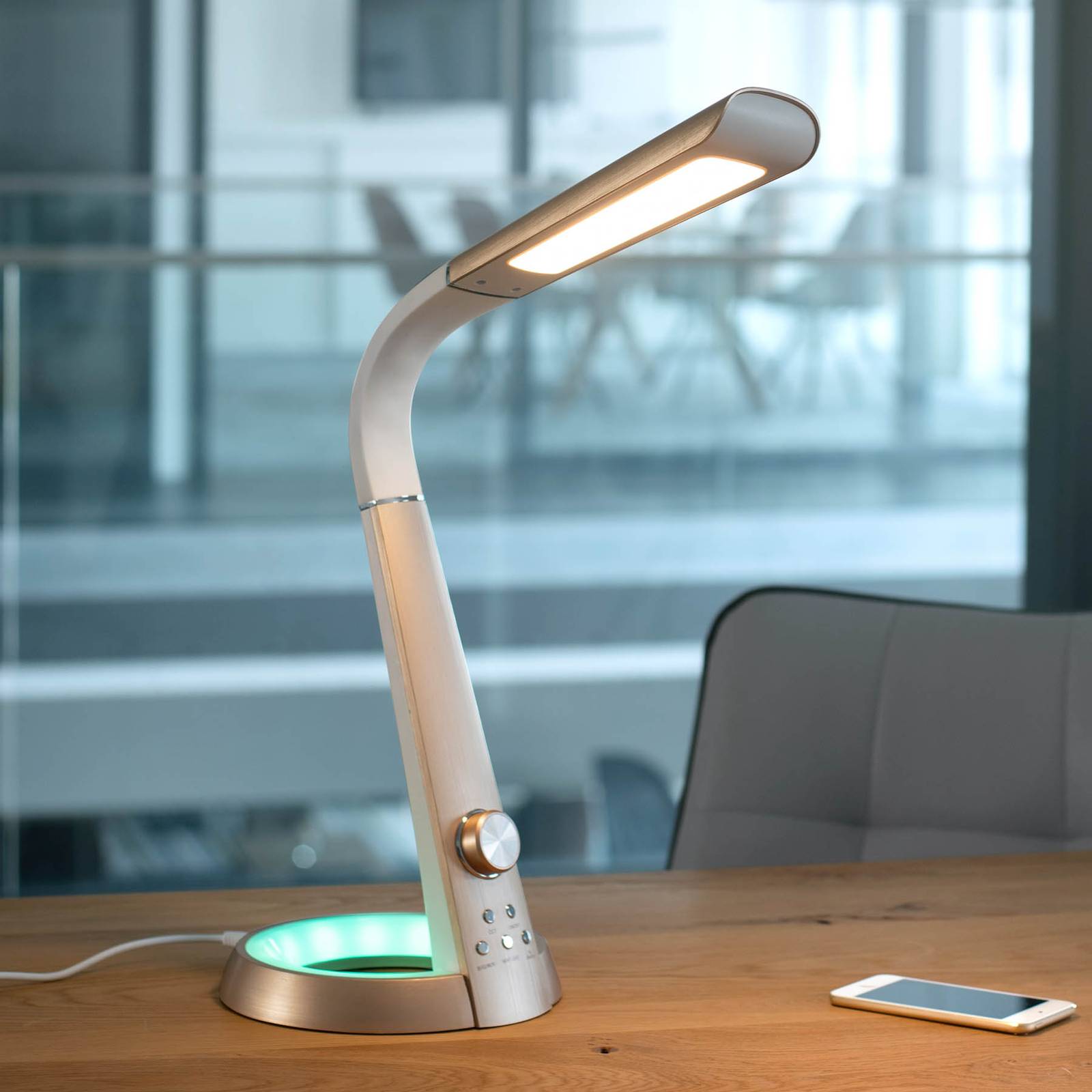 E-shop Paul Neuhaus Bill LED lampa na písací stôl, zlatá