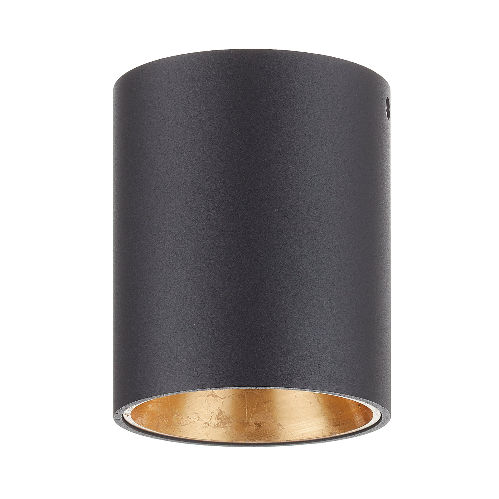 Lámpara de techo LED Polasso redonda, negro-oro