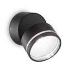 Ideal Lux Omega apaļa LED sienas lampa 4000K melna