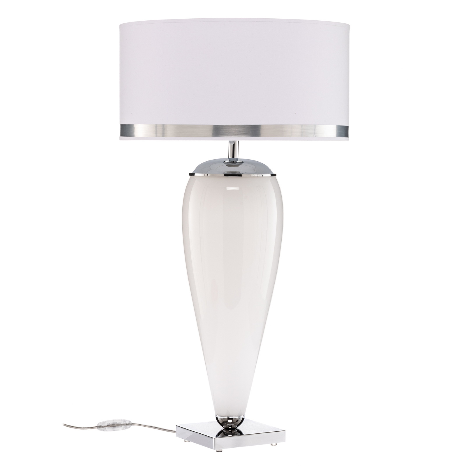 Stolní lampa Lund, bílá/opálová, výška 70 cm