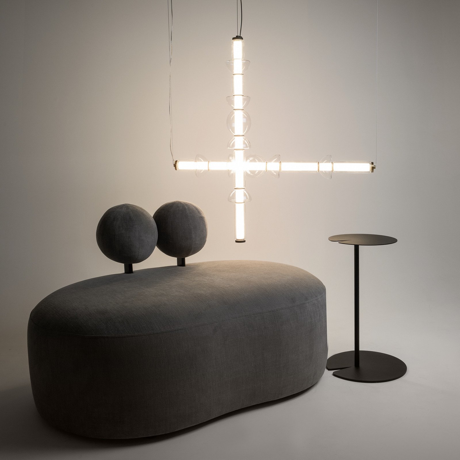 Maytoni Cosmo Lampă suspendată LED negru lungime 98 cm sticlă - Camera de zi / sufragerie - modern - negru transparent alb