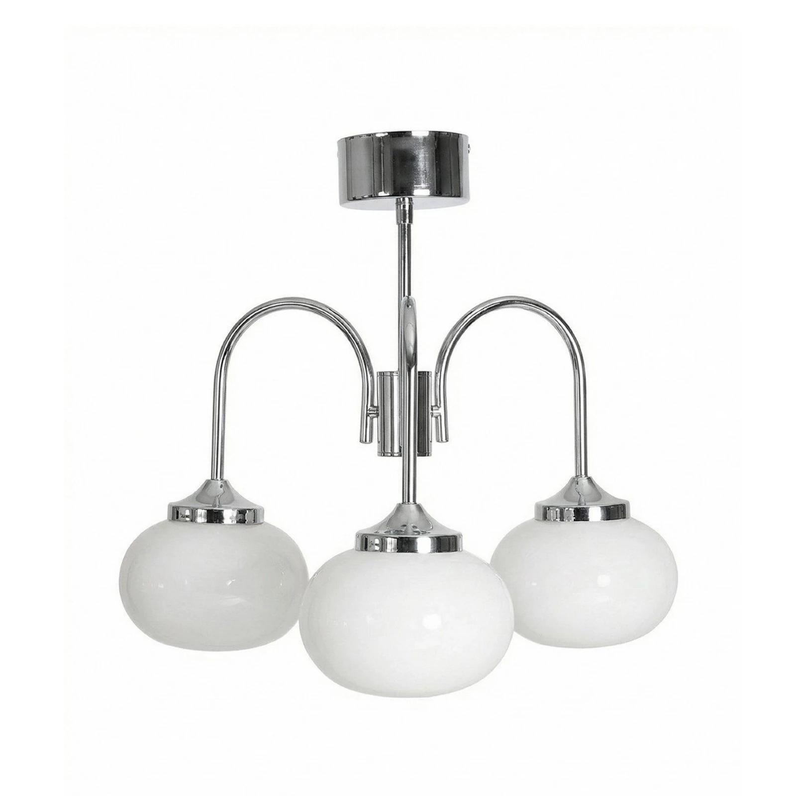 Luster Elsy, biely/chróm, 3-pl., 48 cm, sklo, zástrčka