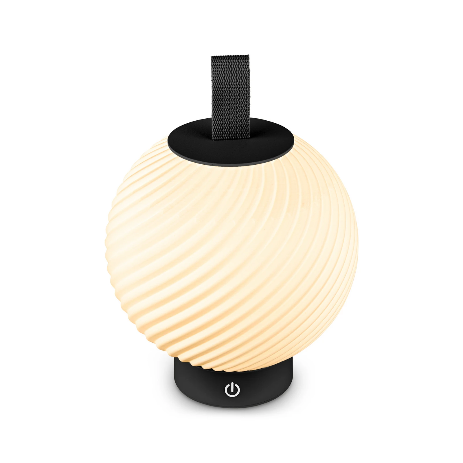 LED-Akku-Tischlampe Brilo unplugged Globe, schwarz/weiß IP44