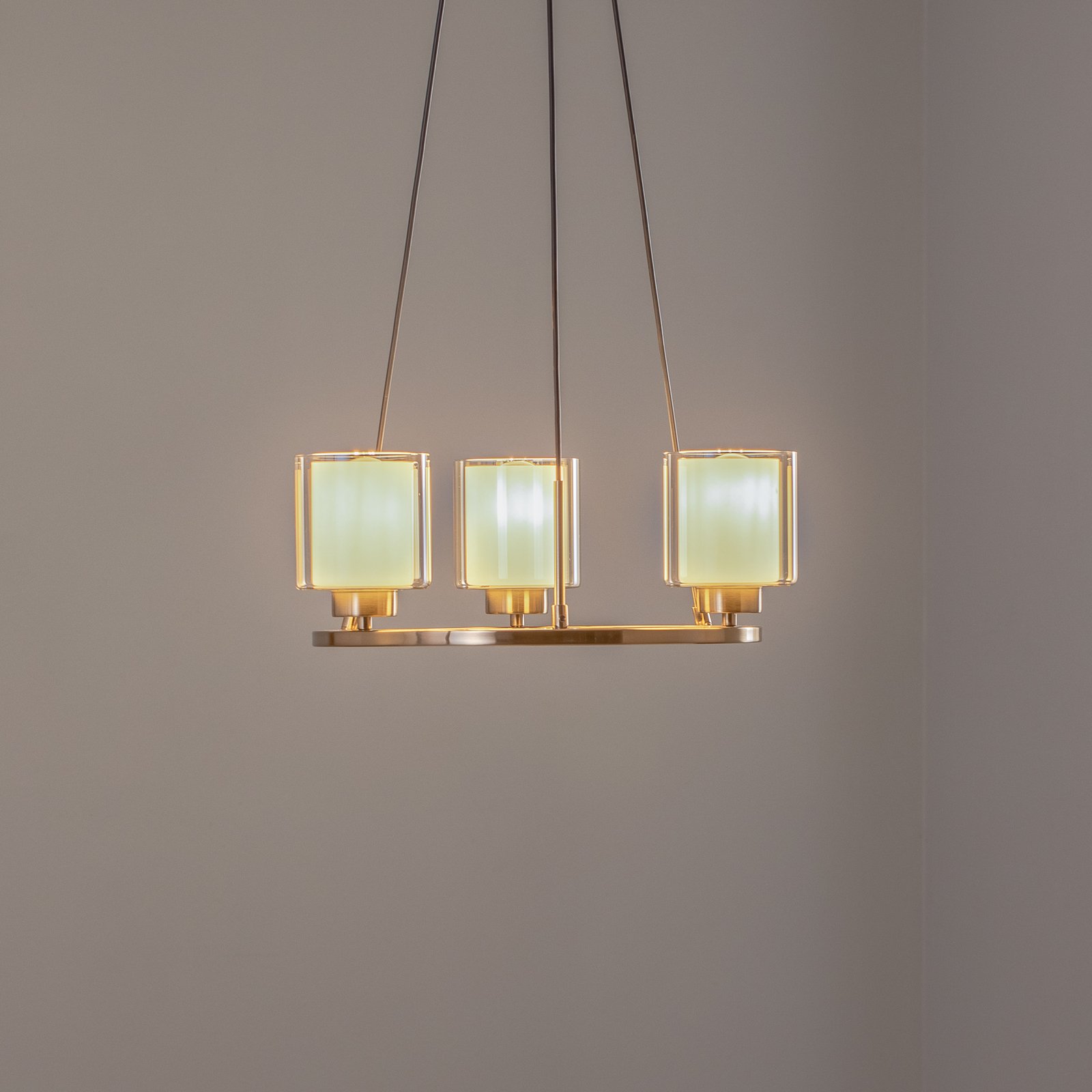 Ressa chandelier, Ø 44 cm, antique brass, 3-bulb