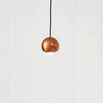 Lucande LED hanging light Varineth, copper-coloured, aluminium, Ø 11 cm