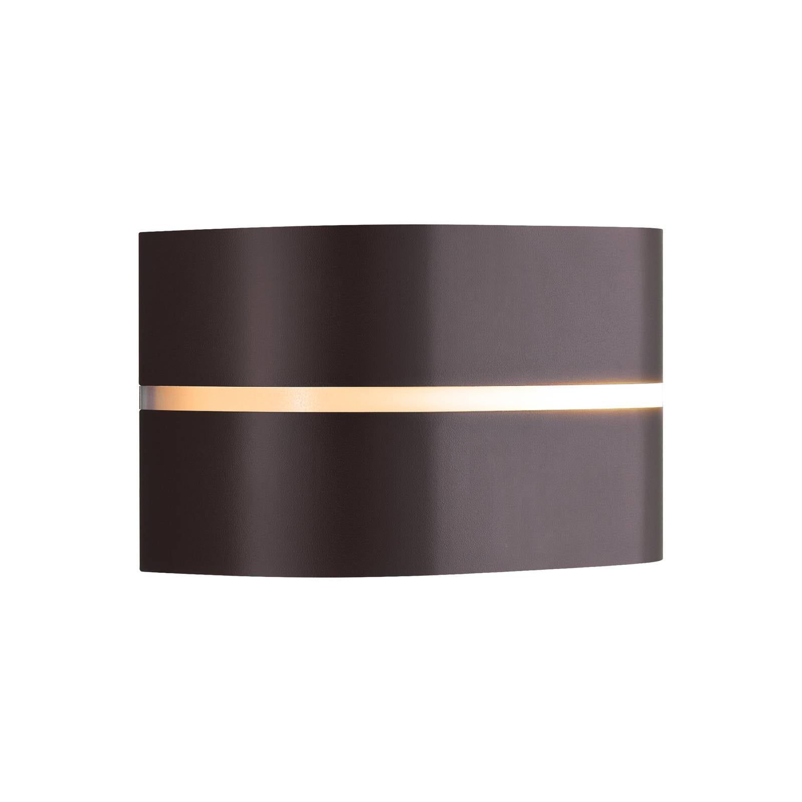 Außenwandleuchte Sibelis, E27, Kunststoff, braun metallic