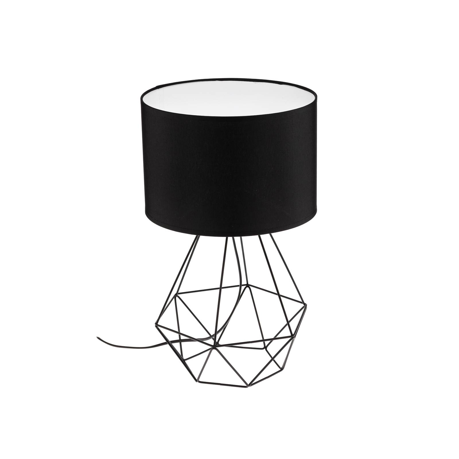 Lampe à poser Basket noire intérieur blanc