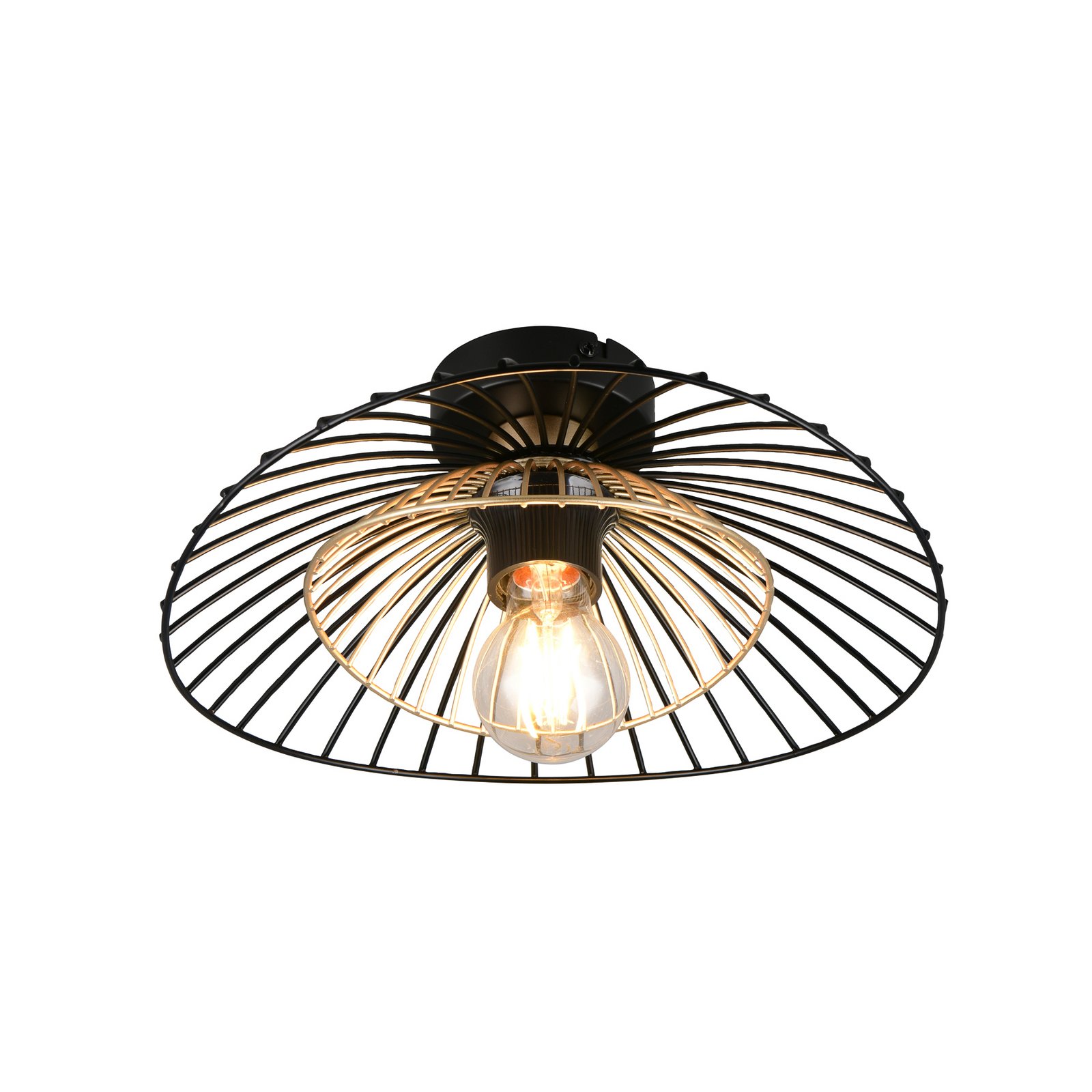 Φωτιστικό οροφής Lauris, μαύρο ματ, Ø 30 cm, μέταλλο, E27