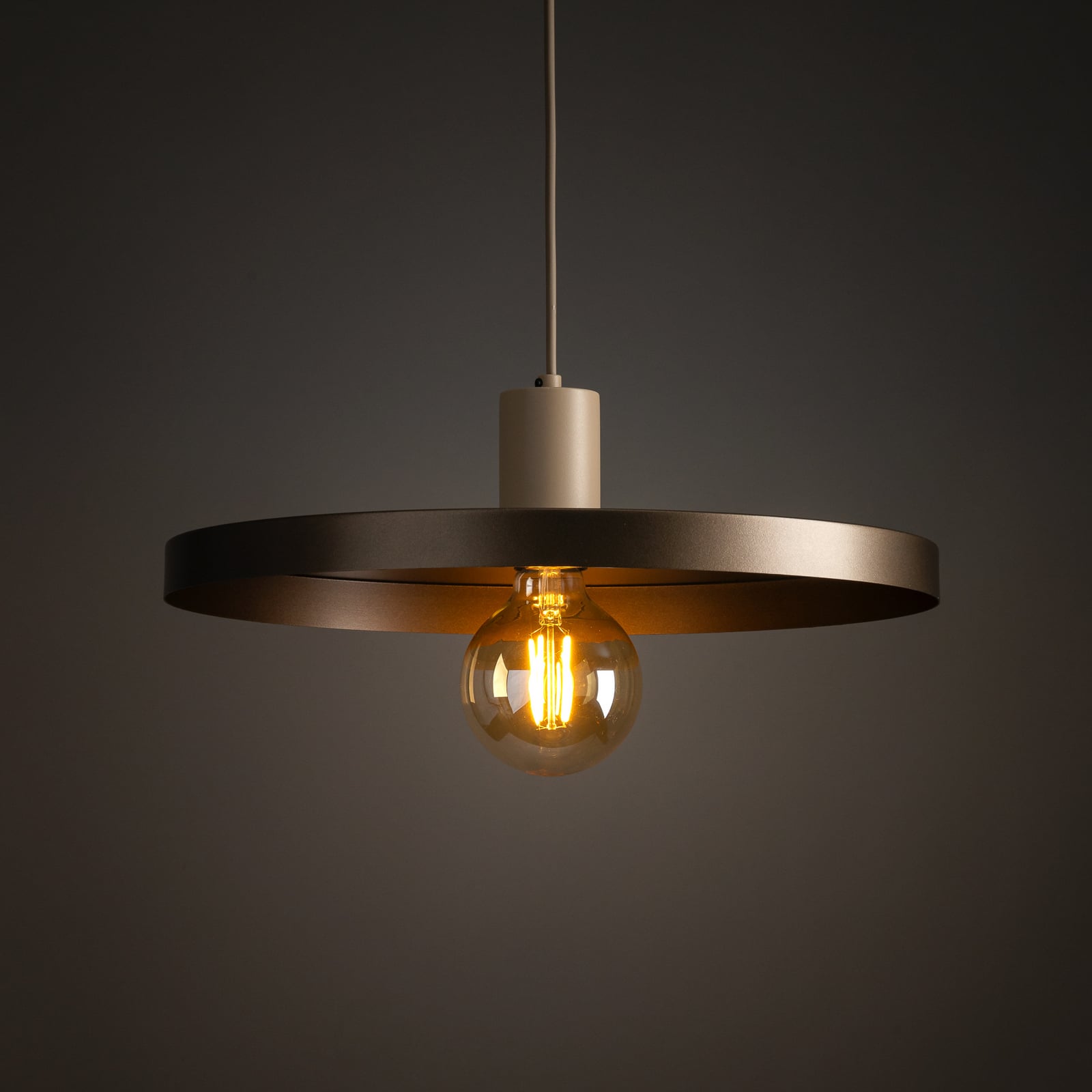 Suspension Sila, marron/sable, métal, Ø 45 cm, E27