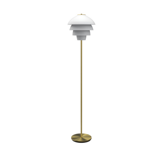 Valencia floor lamp, height 151 cm, white/brass, E27 - Belid