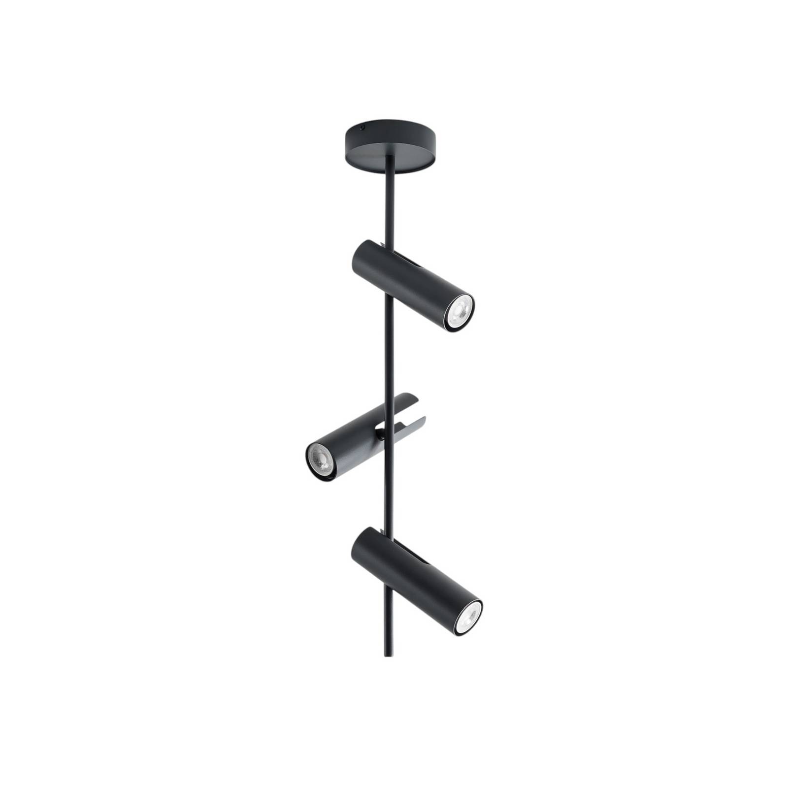 Deckenspot Leda 3, anthrazit, 3-flammig, Stahl, Höhe 76 cm