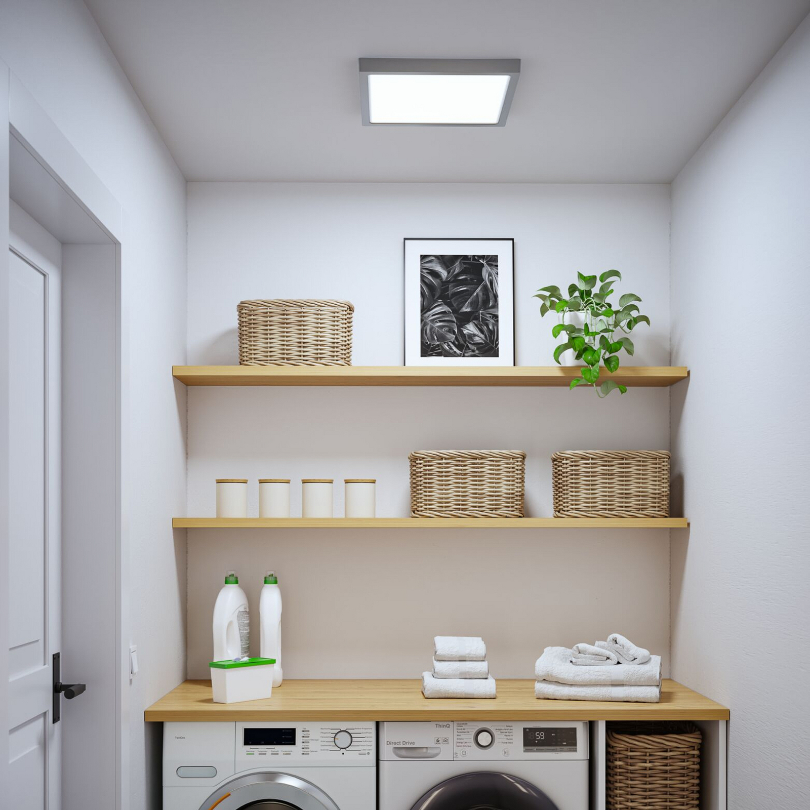 Paulmann LED-panel Abia 2, lengde 40 cm, krom, CCT, plast Paulmann LED-panel Abia 2, lengde 40 cm, krom, CCT, plast
