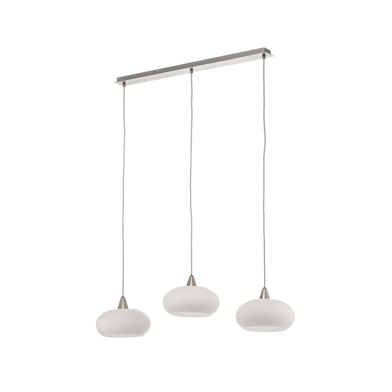 Lucande Hängeleuchte Sharvil, 3-flammig, weiß, Glas, 97cm