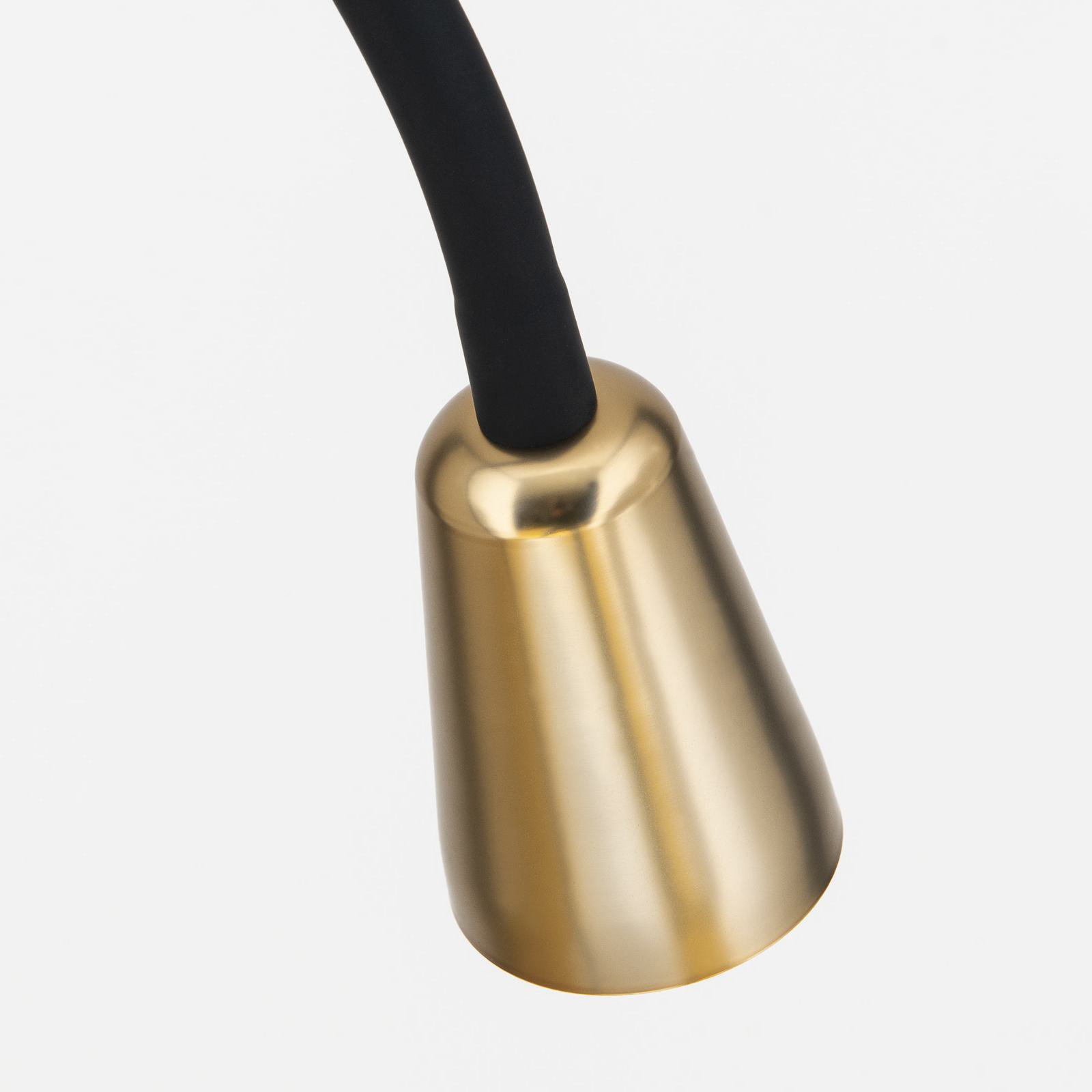 Candeeiro de pé Dotty, cor latão, altura 145 cm, braço flexível, GU10