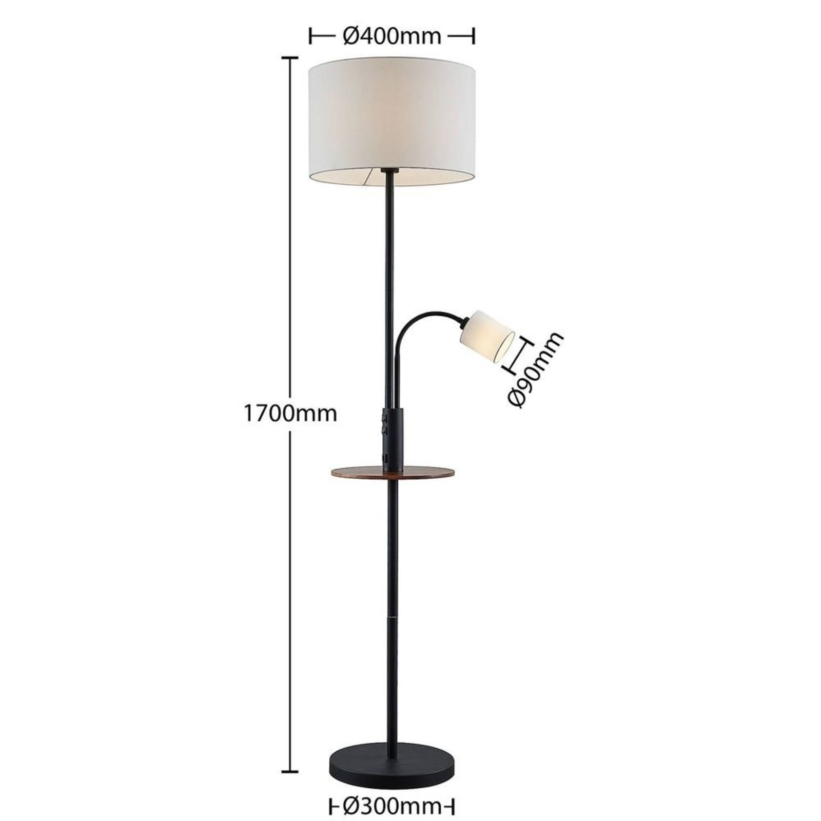 Aovan Lampadar USB Black - Lindby