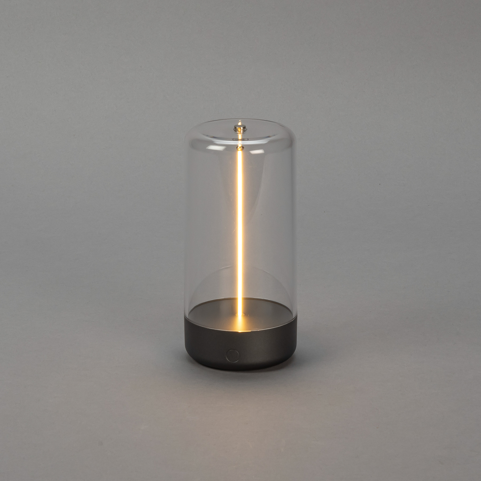 LED tafellamp Edison, hoogte 15 cm, grijs/helder, IP54 LED tafellamp Edison, hoogte 15 cm, grijs/helder, IP54