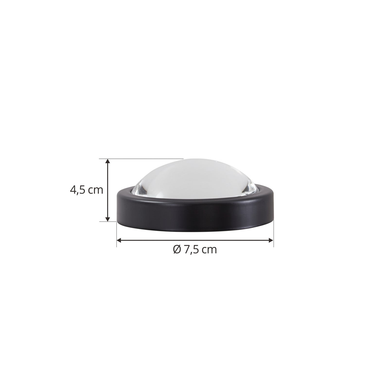 Lindby LED-lamppu, GX53 4,8 W, 4 200 K, musta, Ø 7,5 cm
