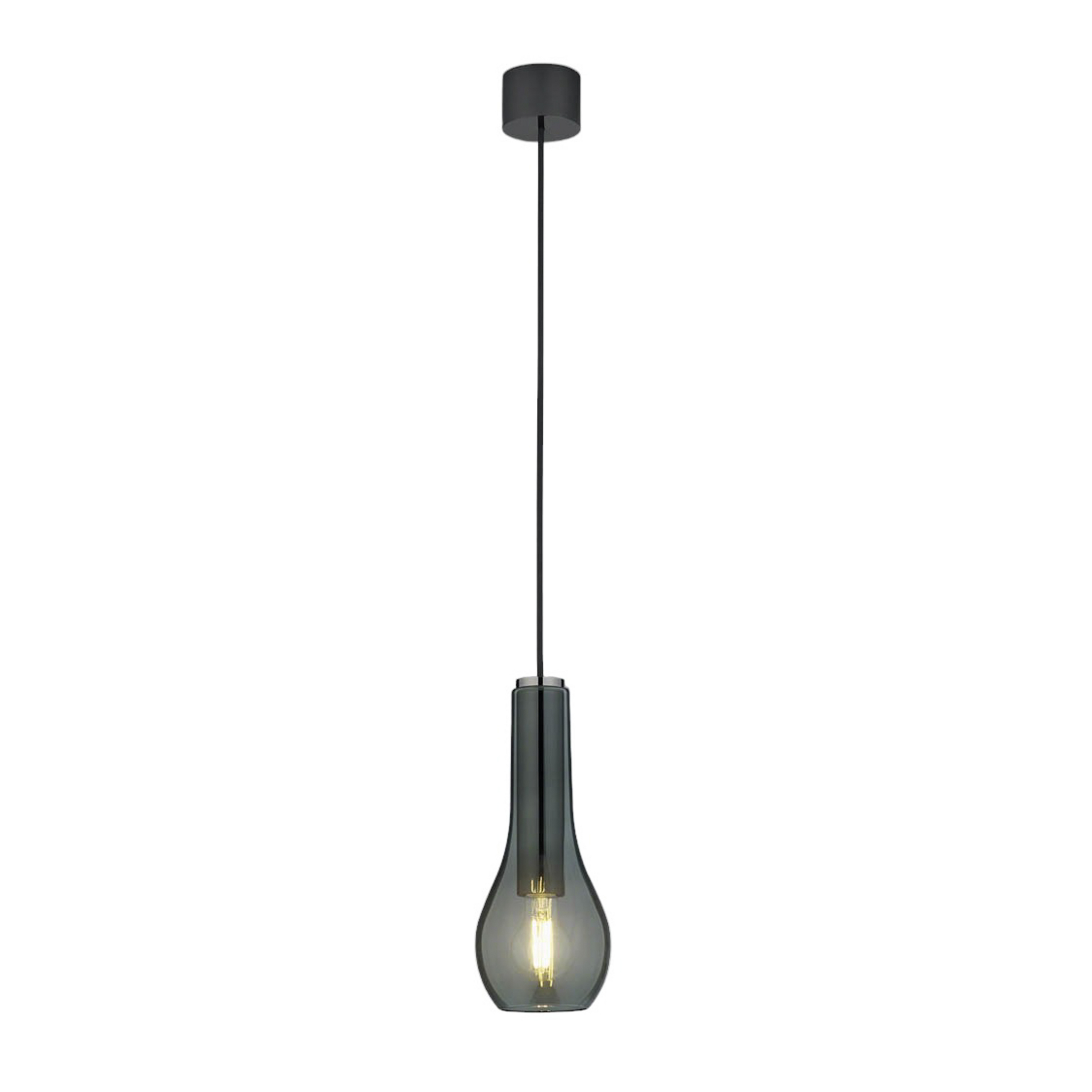 Suspension Gara avec abat-jour verre fumé, 1 lampe