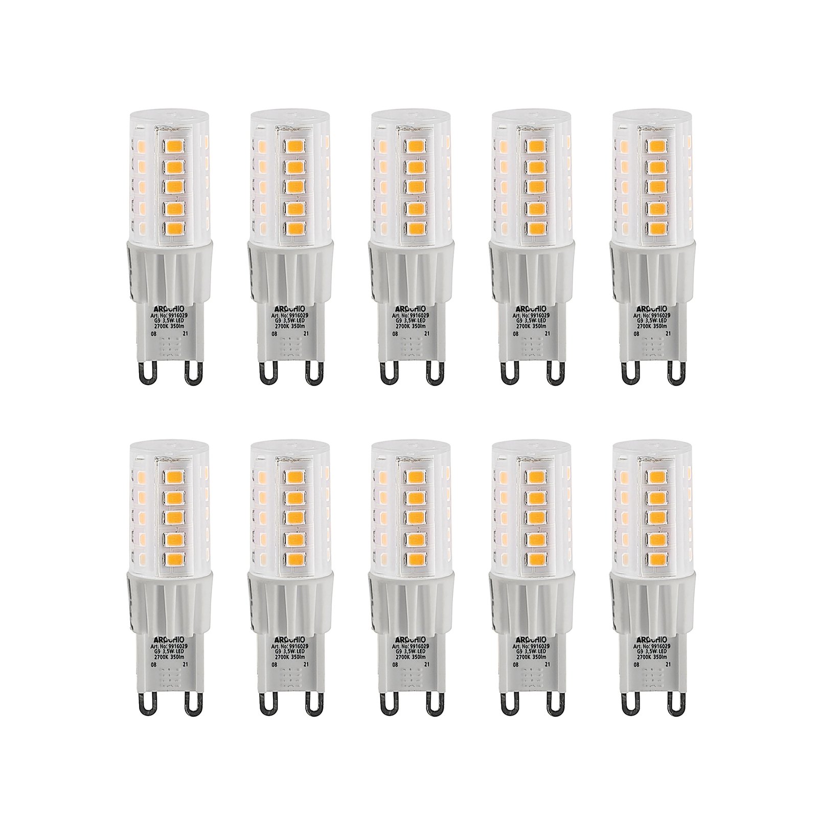 Arcchio LED-Stiftsockellampe G9 3,5W 830 10er-Set