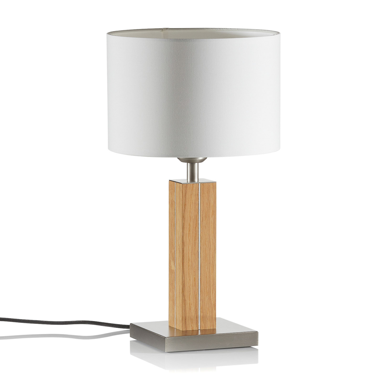 HerzBlut Dana lámpara de mesa, pie de madera roble