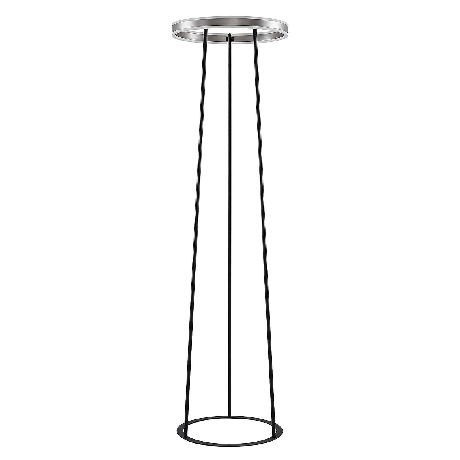 Lucande Seppe LED állólámpa, Ø 50 cm, nikkel