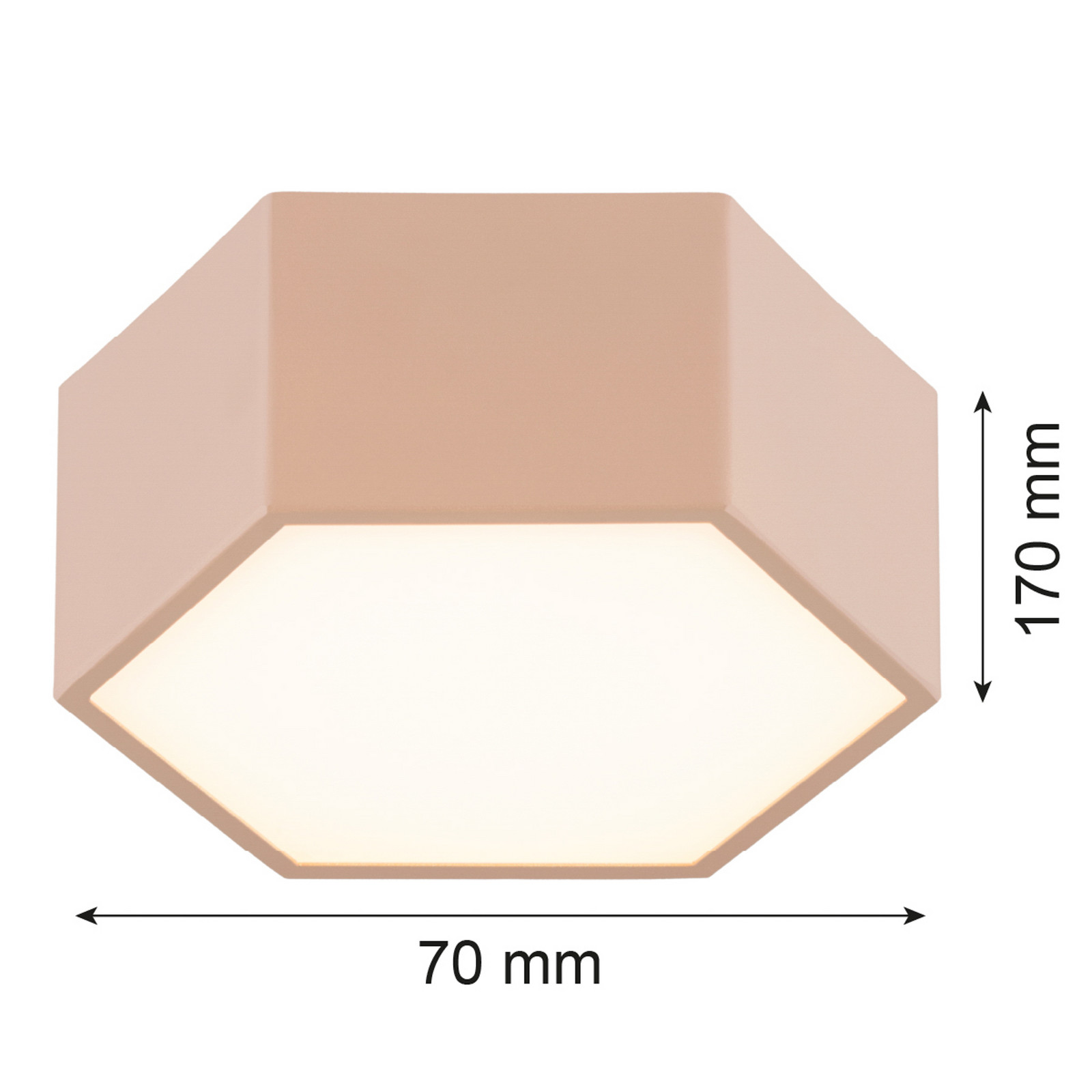 Argon Plafonieră LED Libre culoare piersică oțel 3.000 K - Camera de zi / sufragerie - Metal