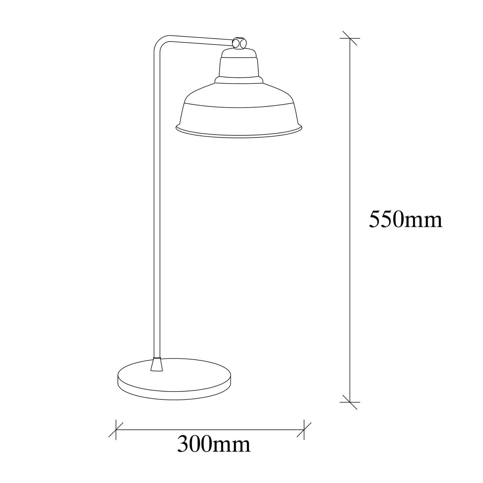 Lampe à poser Berceste 181BLACK-ML, noir Métal hauteur 55 cm