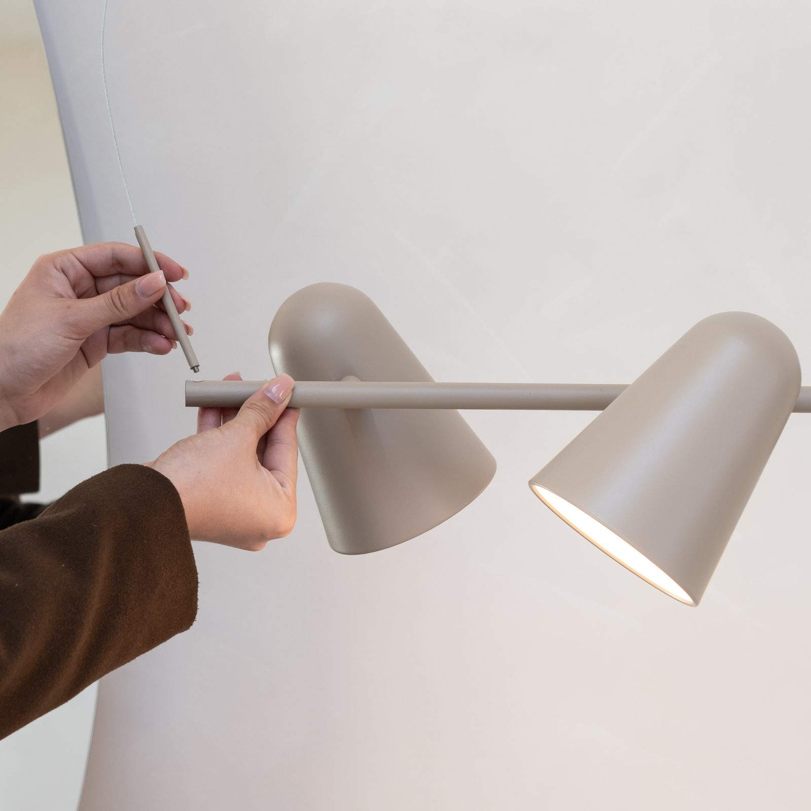 IT'S ABOUT ROMI hanglamp Salamanca, zandkleurig, lengte 80 cm IT'S ABOUT ROMI hanglamp Salamanca, zandkleurig, lengte 80 cm