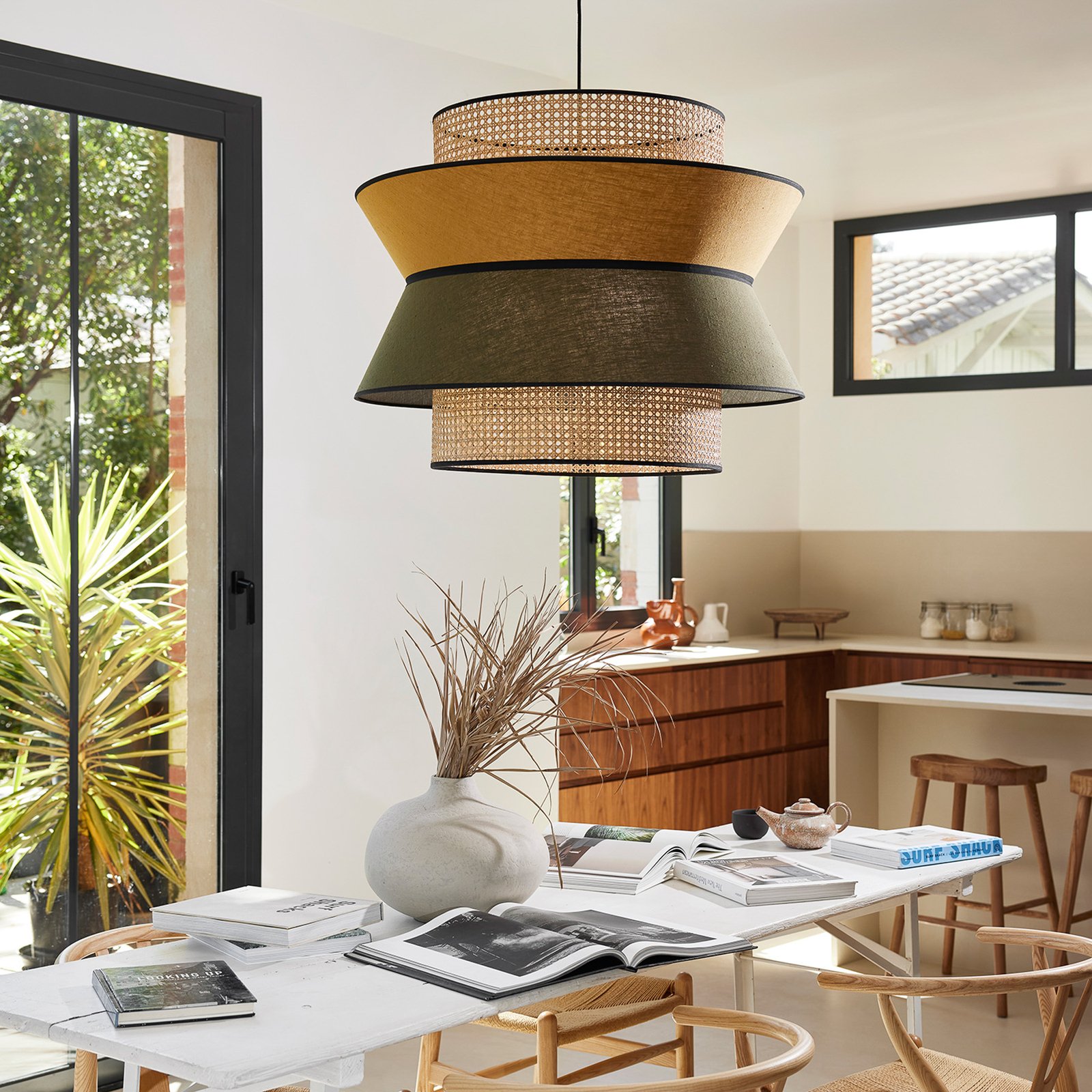 Singapour XXL Hängeleuchte khaki/curry - MARKET SET