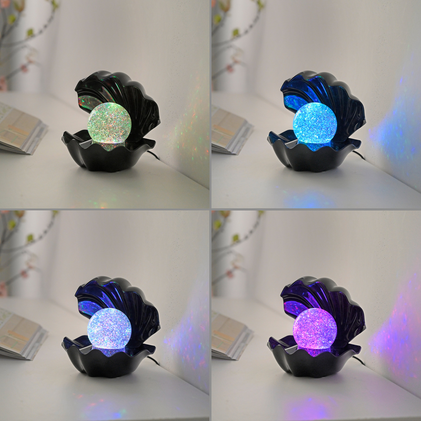 Lampa stołowa LED Arielle, czarna, zasilana bateryjnie lub przez USB-C, RGB