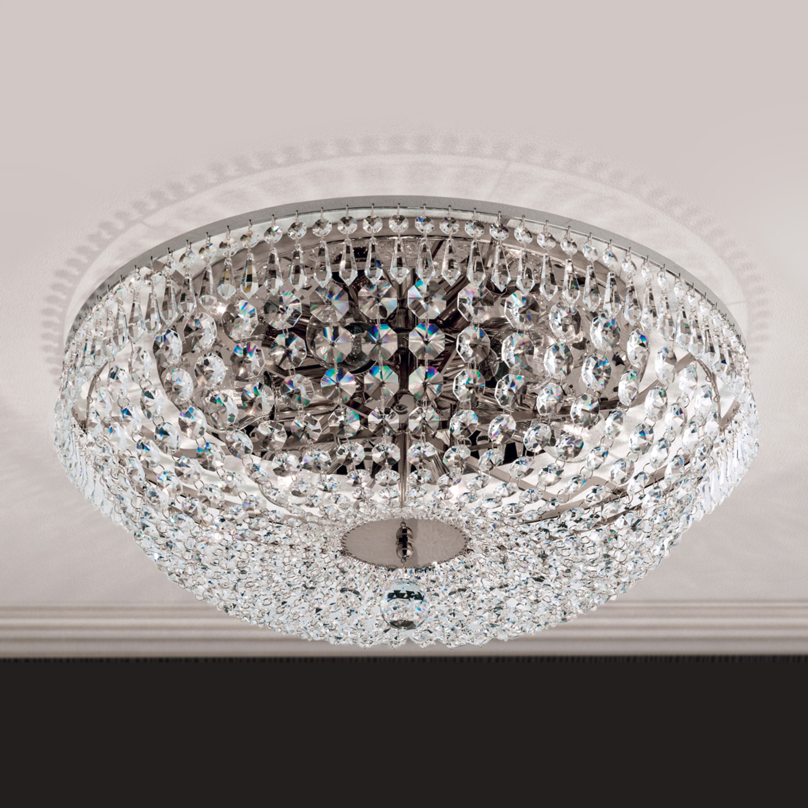 Sherata Ceiling Light Chrome-Edged 55 cm