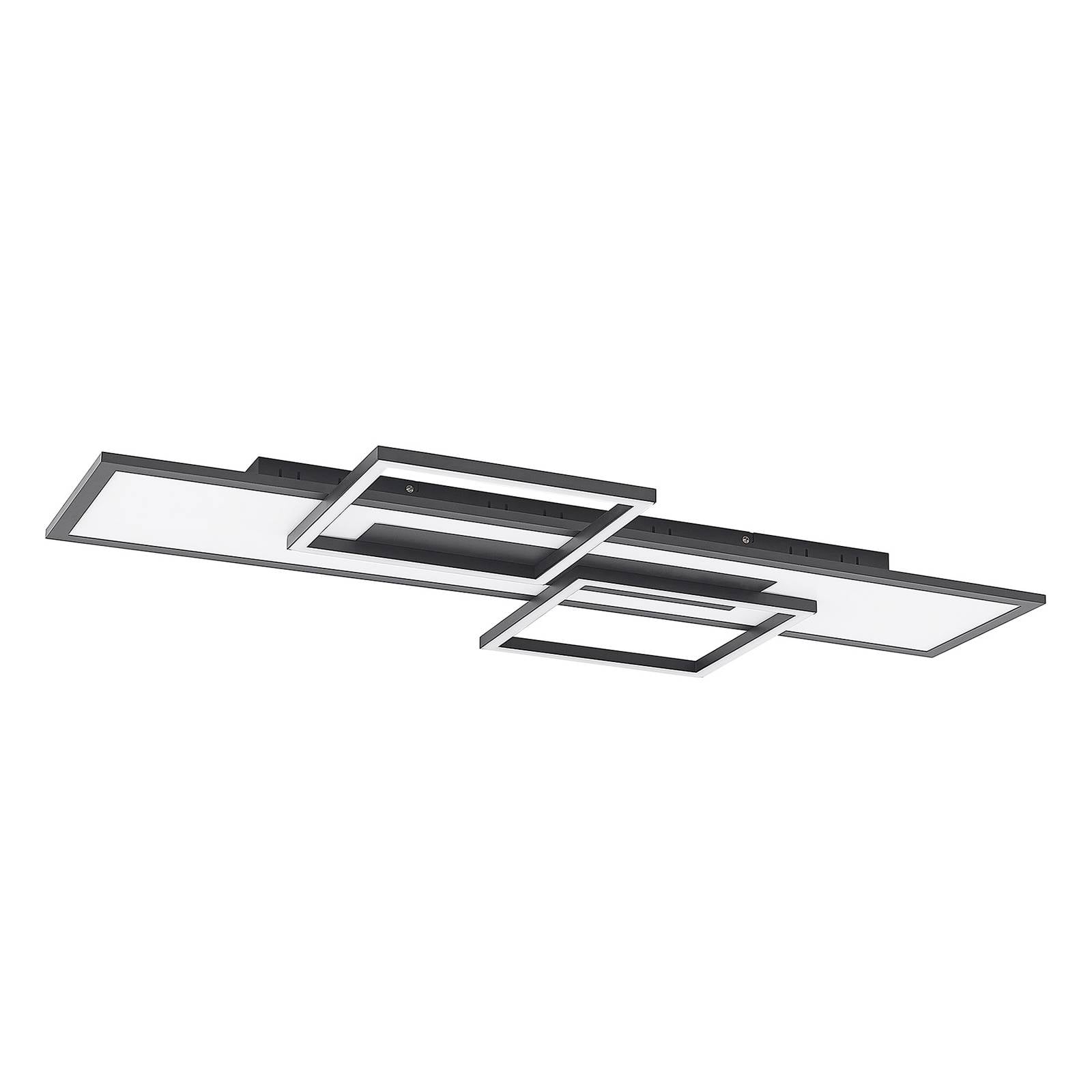 Lucande LED-Deckenlampe Narumi, CCT, 110cm, schwarz, Alu