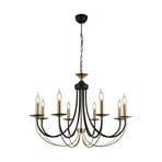 Ferra chandelier antique brass, 8-bulb