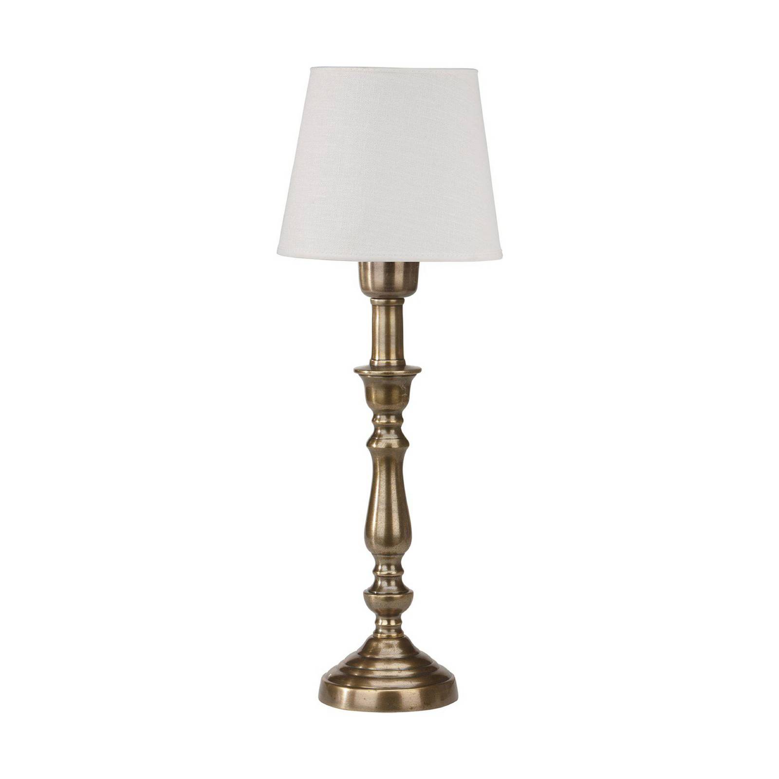 Lampa stołowa PR Home Therese Mia, 51 cm, biały/mosiądz, len