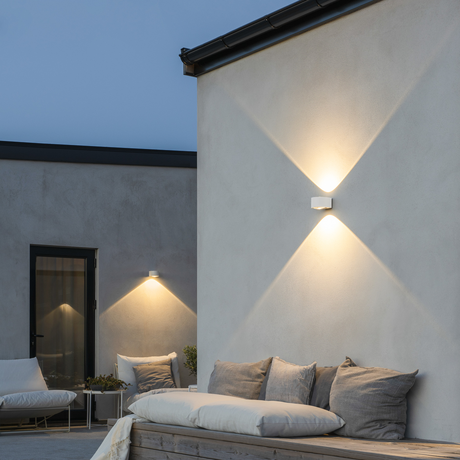 Gela LED outdoor wall light downward shining white