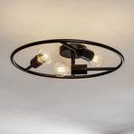 Lucande Linnard ceiling light made of iron, 3-bulb