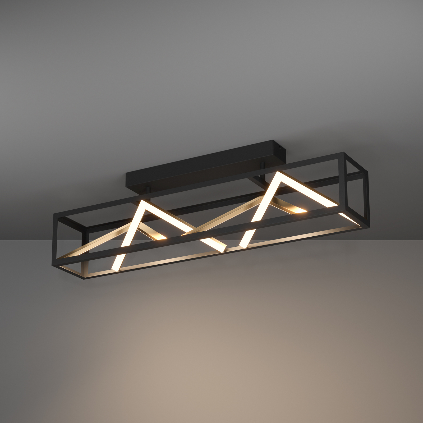 LED stropna svjetiljka Stars of Light, Penela, crna/zlatna, 87 cm, CCT