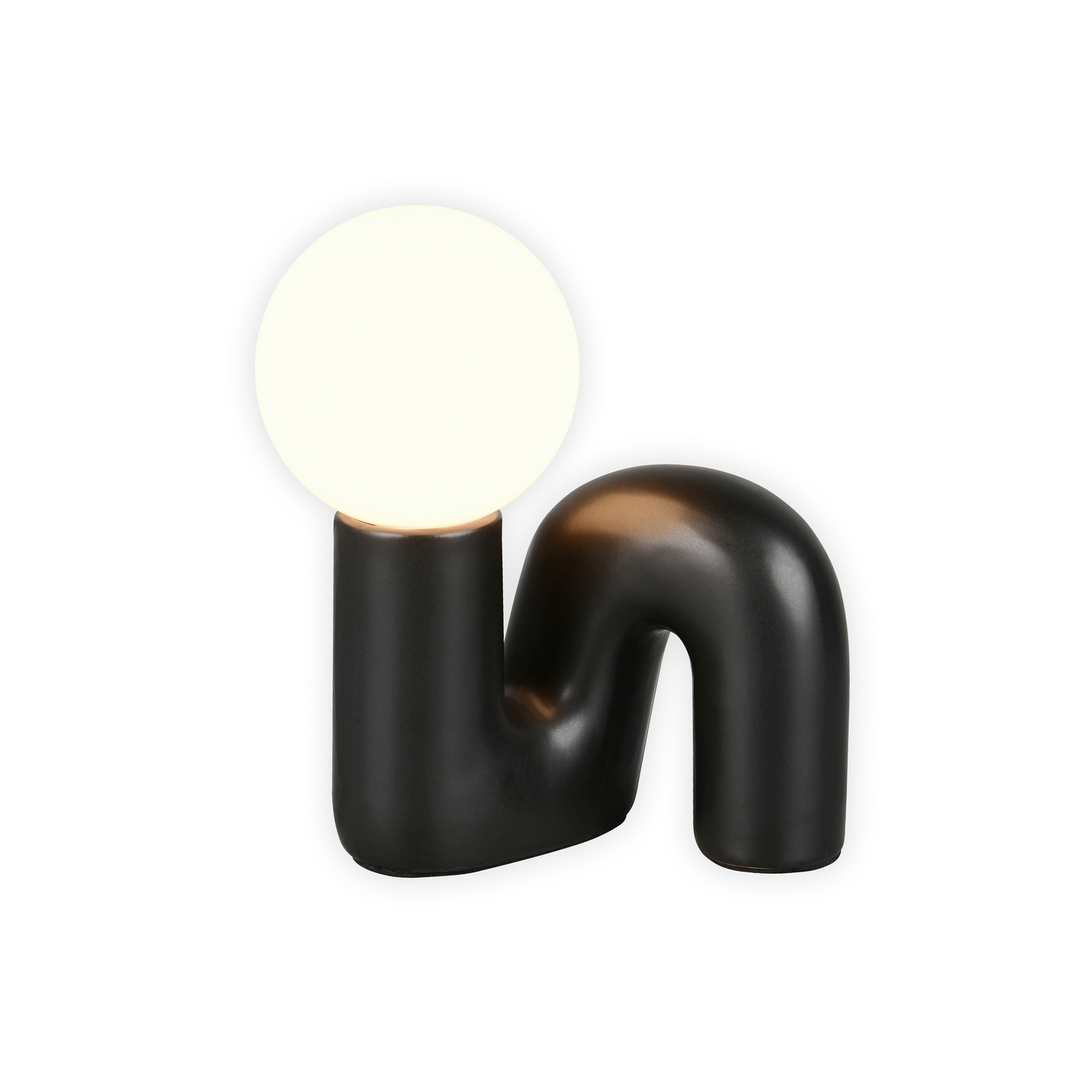 Lampa de masă Quinn, negru, înălțime 22 cm, ceramică/sticlă, G9