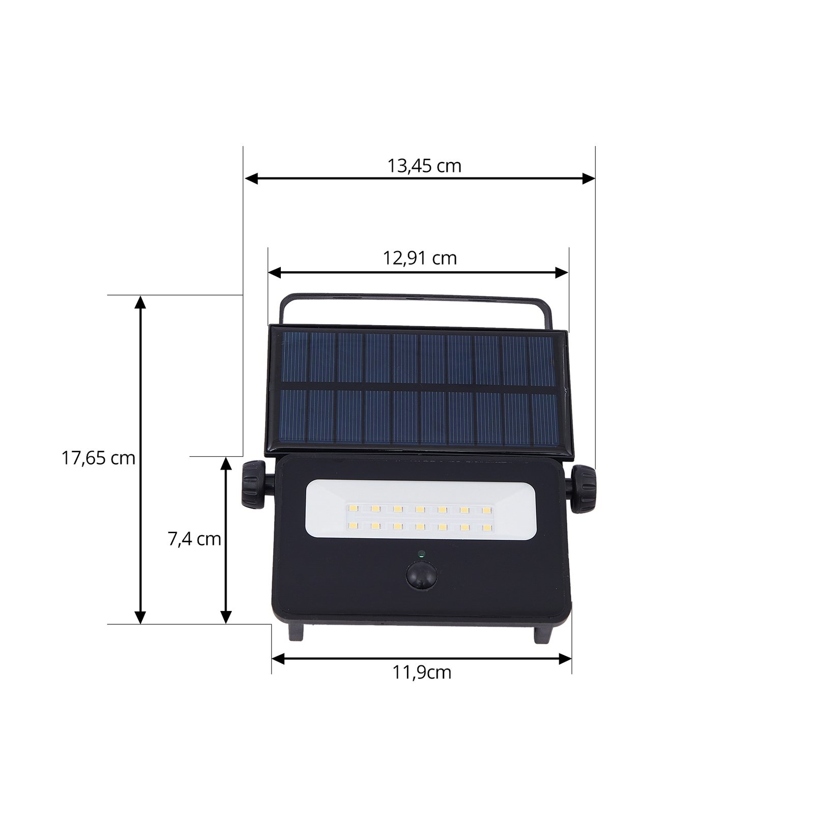 Lindby LED-aurinkoseinävalaisin Rikard, musta, ruostumatonta terästä