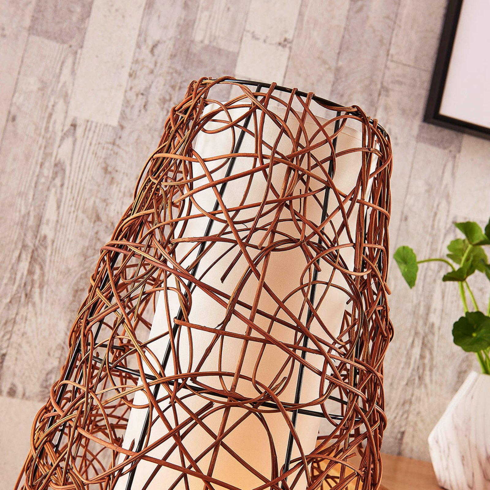 Nias Floor Lamp Brown/White - Lindby