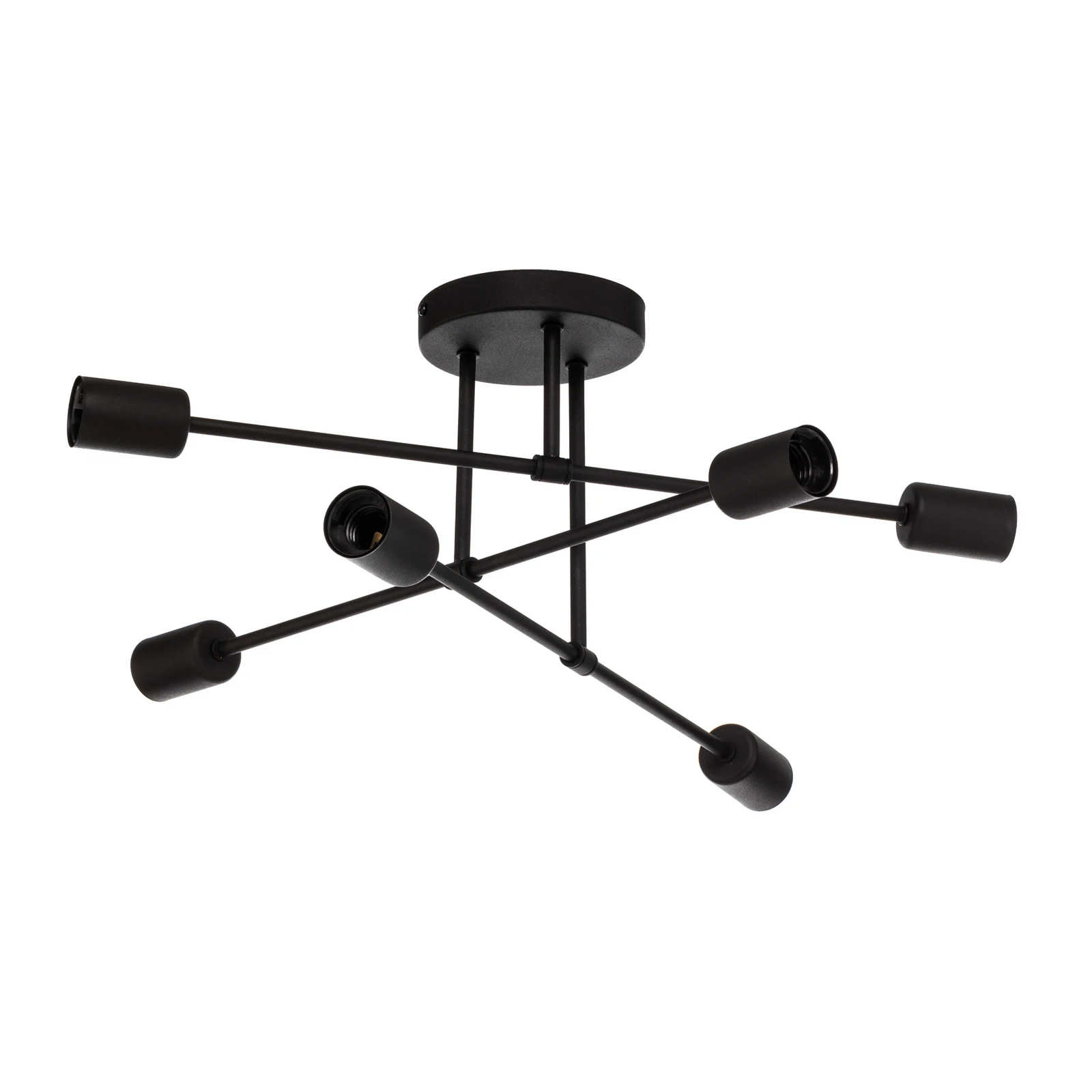 Plafón Cambridge, 6 luces, negro