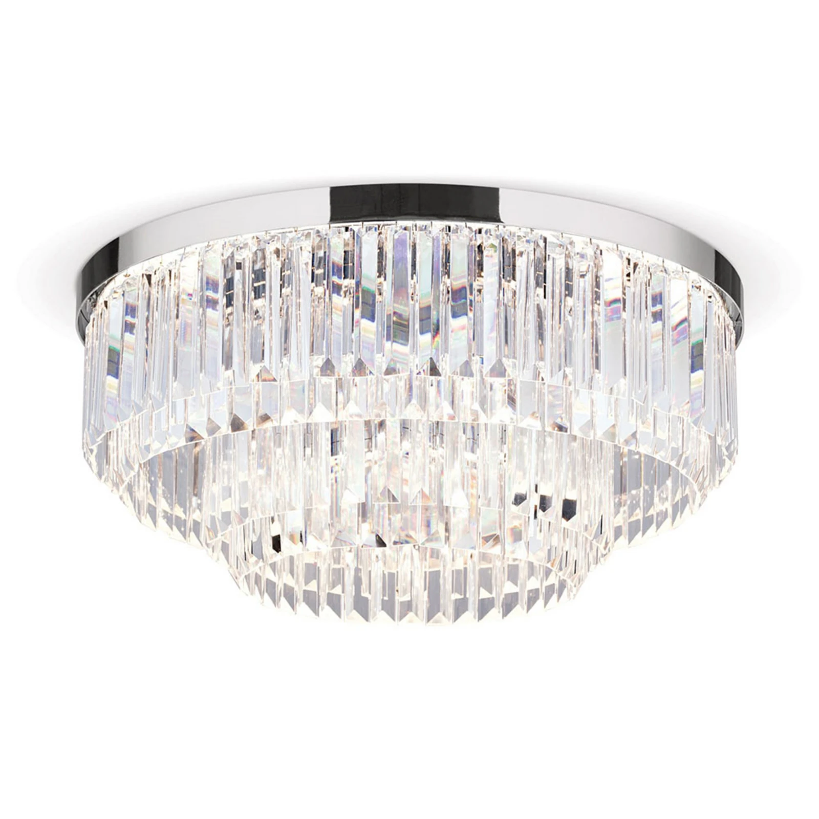 Plafón LED Prism, cromo, Ø 55 cm