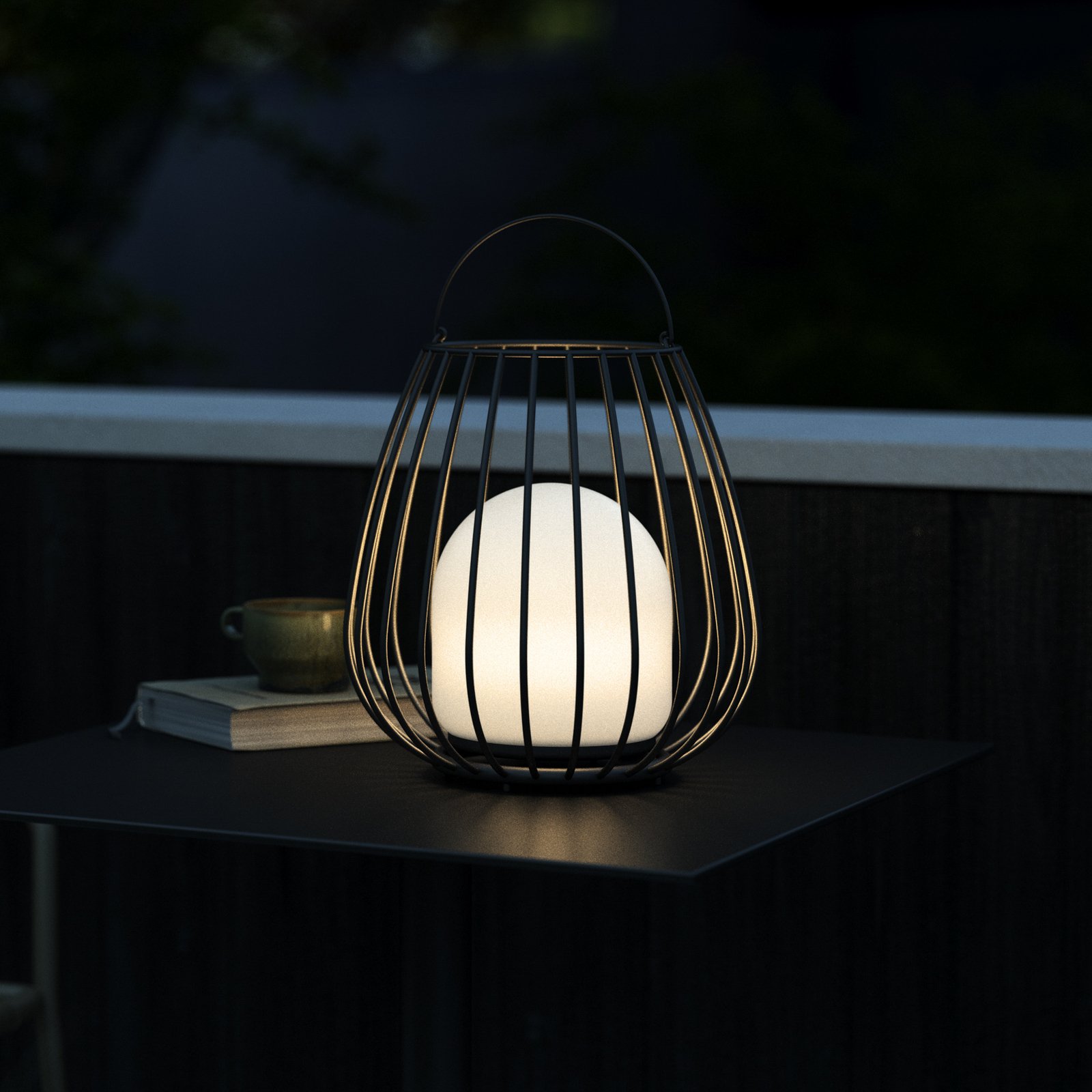 LED-bordlampe Jim To-Go, udendørs, sort