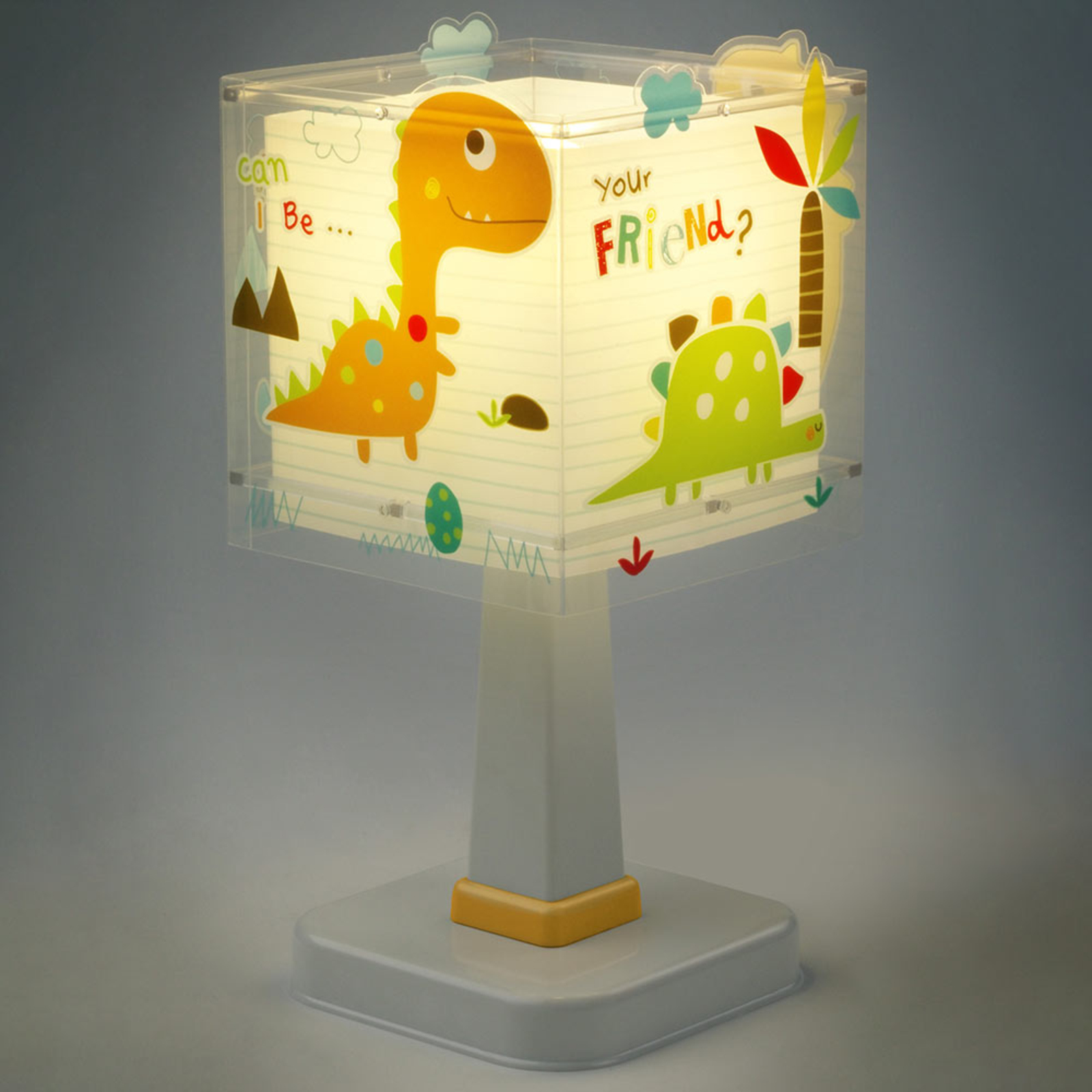 Lámpara de mesa infantil Dinos con diseño angular