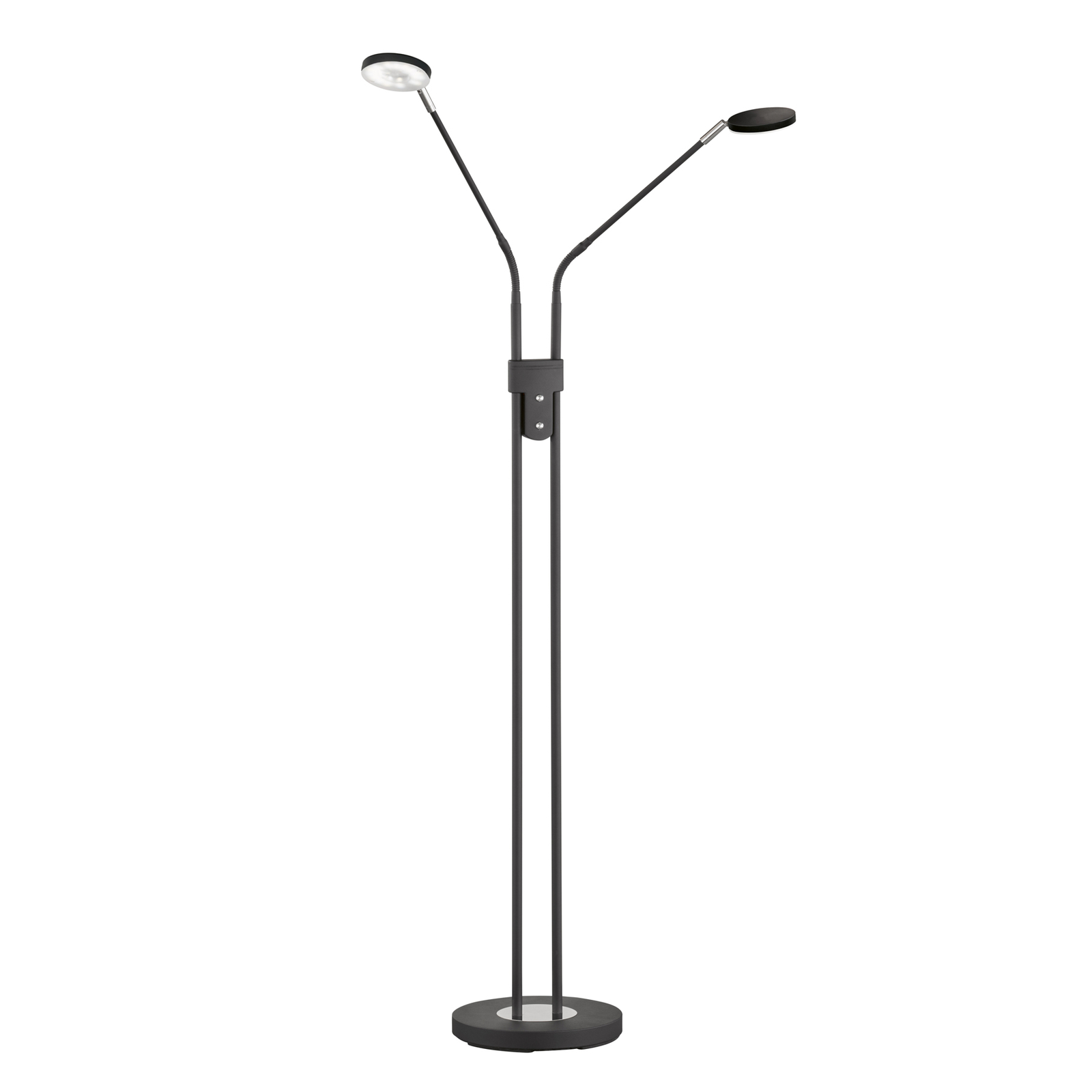 LED-Stehleuchte Lunia, zweiflammig, sandschwarz