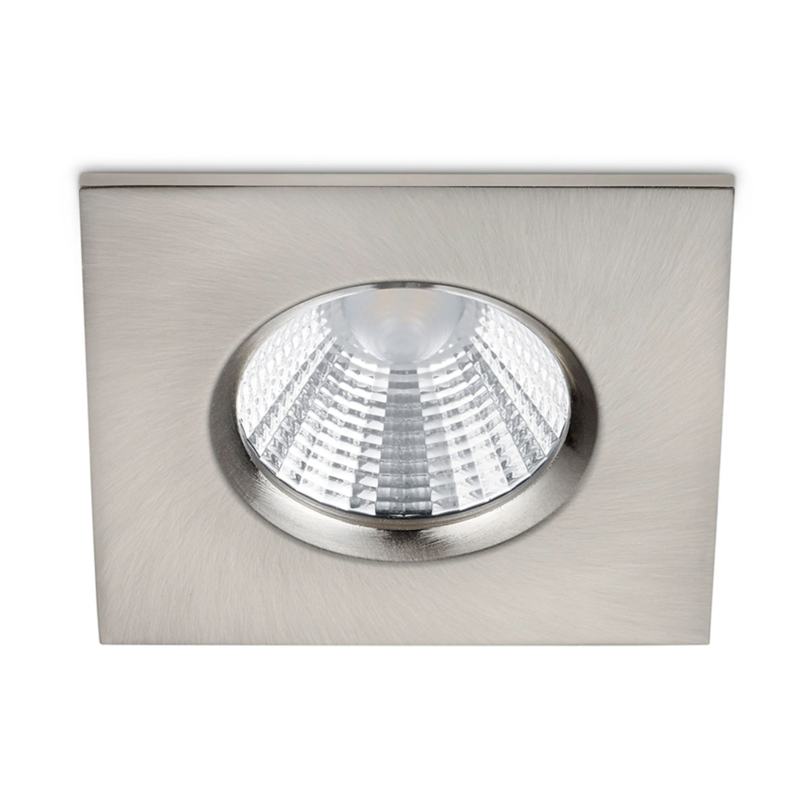 Angular Zagros LED downlight IP65, matt nickel