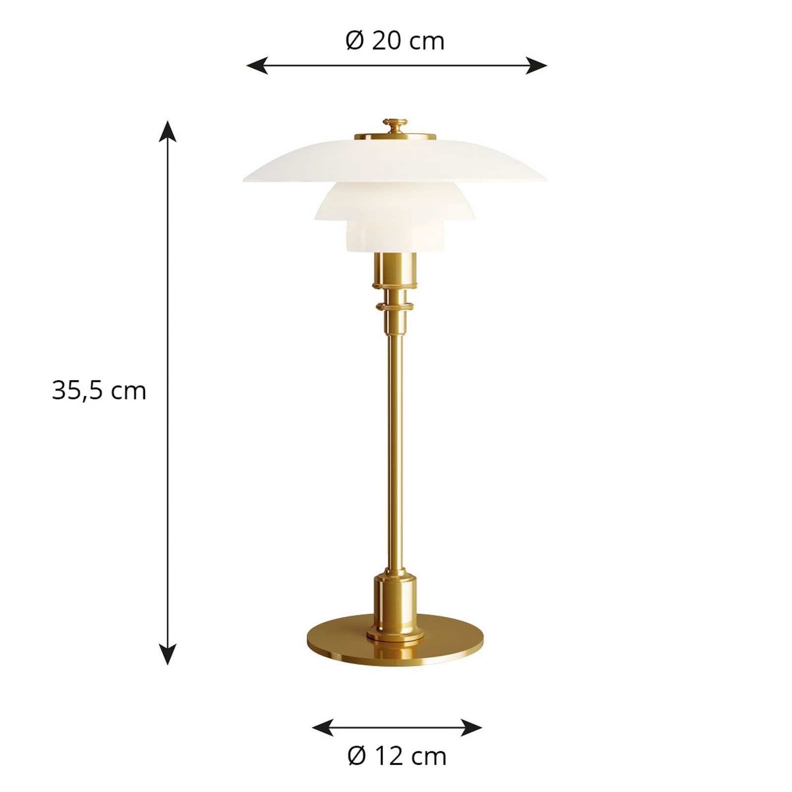 PH 2/1 Table Lamp Lamp Brass - Louis Poulsen