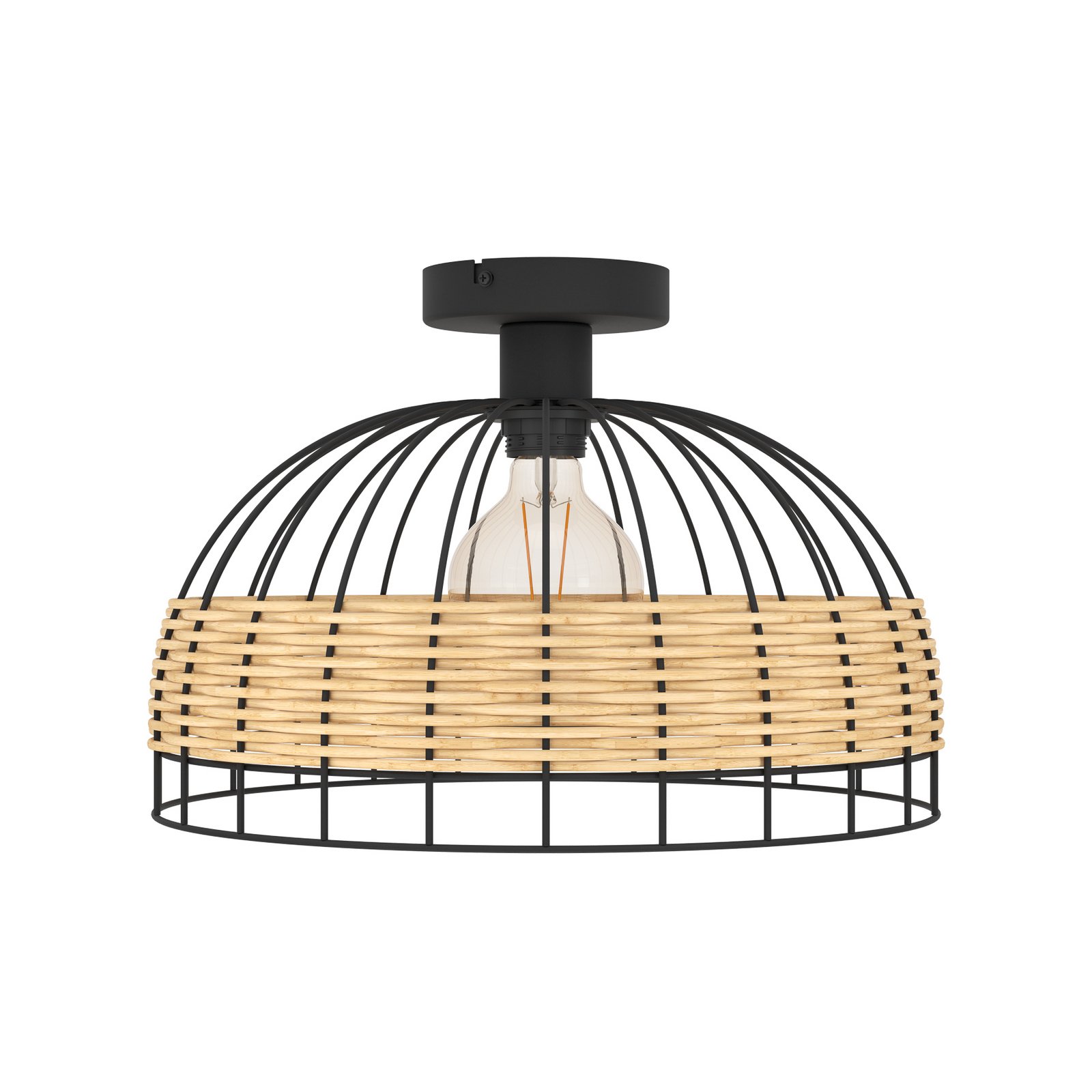 Lampa sufitowa Anwick ze stali ratanowa plecionka