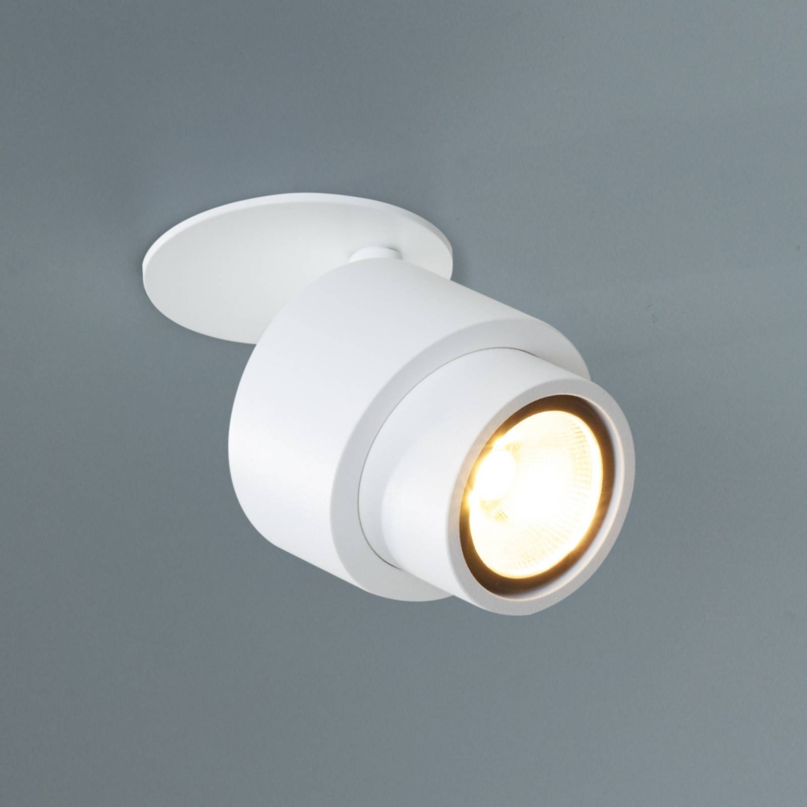 Escale LED inbouwspot BRUSH, wit, &Oslash; 7 cm, metaal, dimbaar, 2.700 K