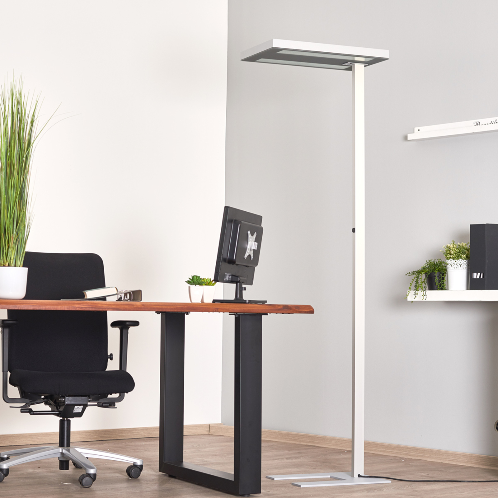 Free-F LED10000 HFDd 840 SD candeeiro de pé para escritório cinzento